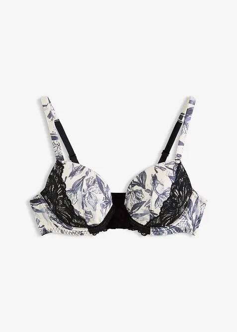 Soutien-gorge &agrave; coques en satin imprim&eacute;, bonprix