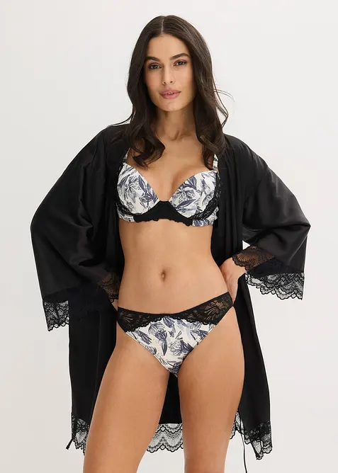 Soutien-gorge &agrave; coques en satin imprim&eacute;, bonprix