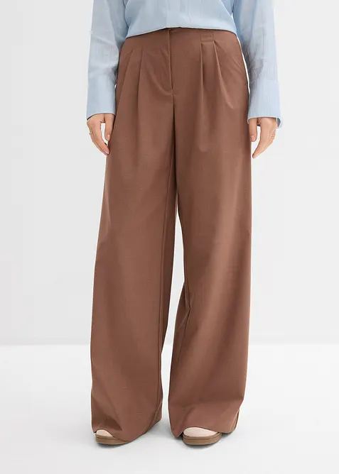 Pantalon &agrave; pinces et taille &eacute;lastiqu&eacute;e, bonprix
