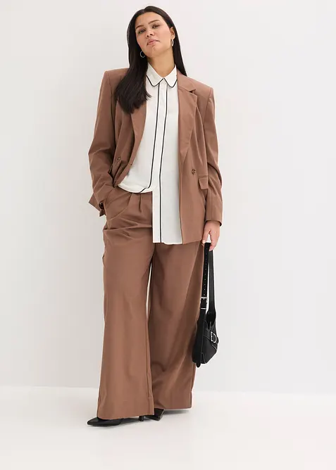 Pantalon &agrave; pinces et taille &eacute;lastiqu&eacute;e, bonprix