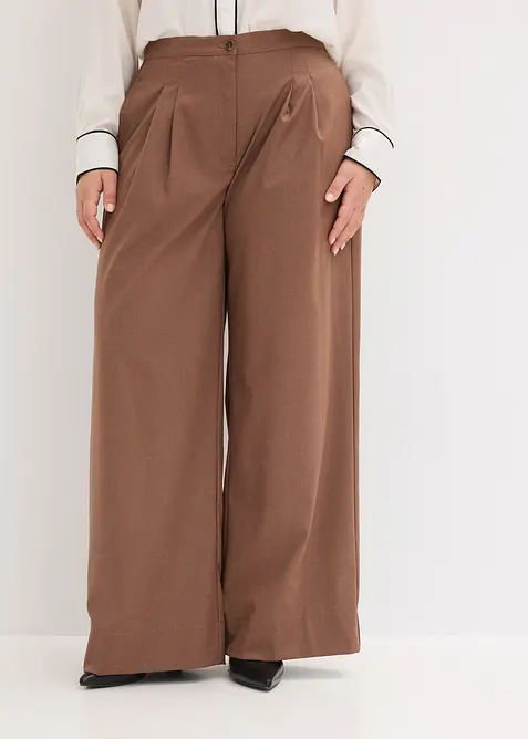 Pantalon &agrave; pinces et taille &eacute;lastiqu&eacute;e, bonprix