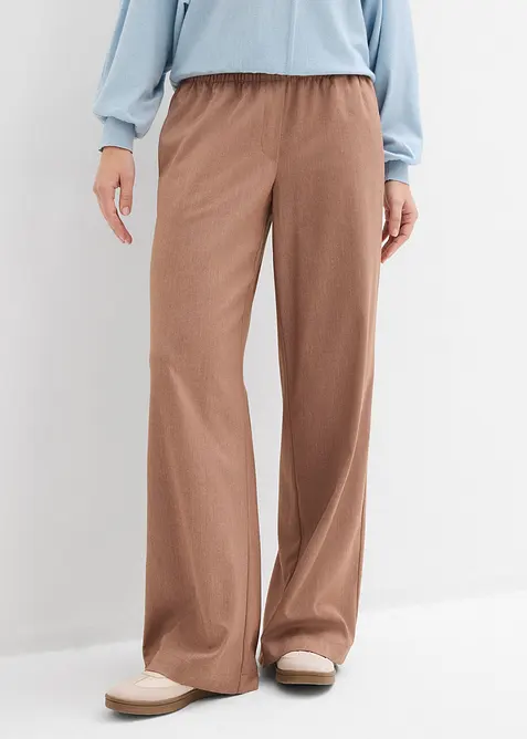 Pantalon palazzo &agrave; taille &eacute;lastiqu&eacute;e, bonprix