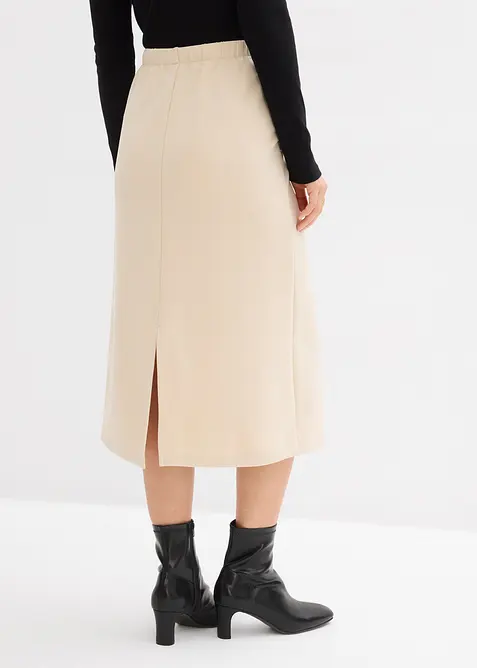 Jupe midi en mati&egrave;re n&eacute;opr&egrave;ne douce, bonprix