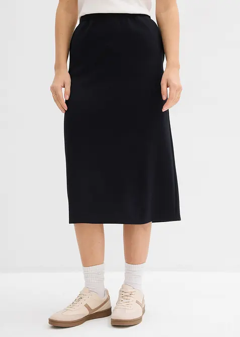 Jupe midi en mati&egrave;re n&eacute;opr&egrave;ne douce, bonprix