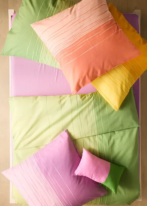 Parure de lit en coton m&eacute;lang&eacute;, bonprix