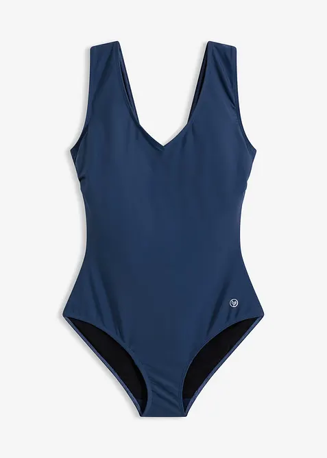 Maillot 1 pi&egrave;ce sculptant &agrave; col en V, maintien mod&eacute;r&eacute;, bonprix