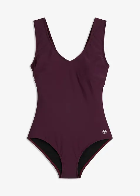 Maillot 1 pi&egrave;ce sculptant &agrave; col en V, maintien mod&eacute;r&eacute;, bonprix