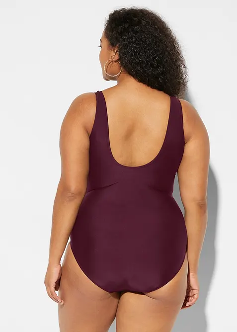 Maillot 1 pi&egrave;ce sculptant, maintien l&eacute;ger, avec plis d&eacute;coratifs, bonprix