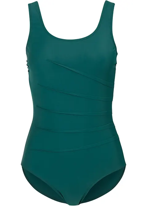 Maillot 1 pi&egrave;ce sculptant, maintien l&eacute;ger, avec plis d&eacute;coratifs, bonprix