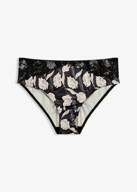 Slip Maxi en mati&egrave;re brillante avec dentelle, bonprix