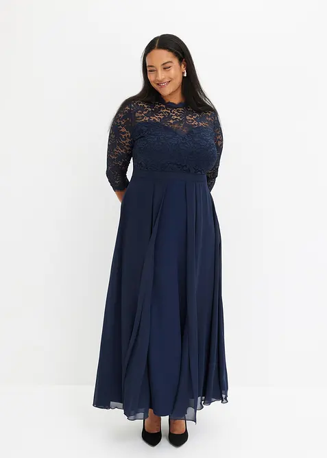 Robe longue avec dentelle, bonprix