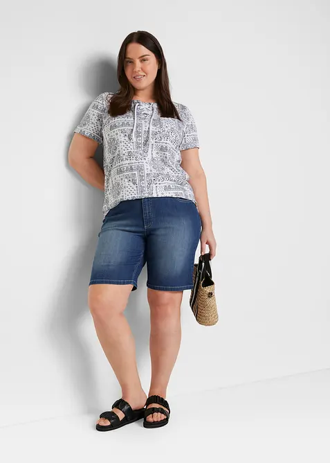 Bermuda en jean, taille mi-haute, bonprix