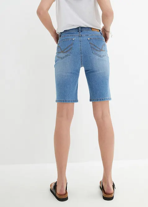 Bermuda en jean, coupe slim, taille mi-haute, bonprix