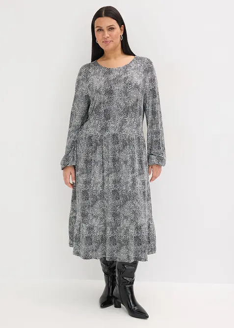 Robe midi en jersey viscose extensible, bonprix