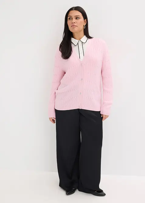 Gilet en fine maille de viscose m&eacute;lang&eacute;e, bonprix