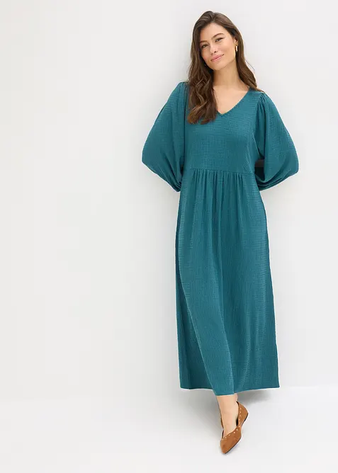 Robe midi en jersey textur&eacute;, bonprix