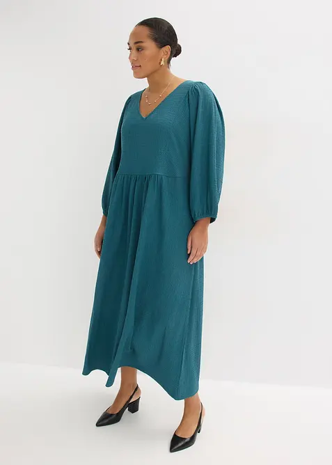 Robe midi en jersey textur&eacute;, bonprix