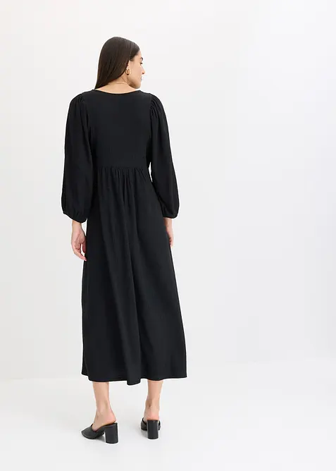 Robe midi en jersey textur&eacute;, bonprix