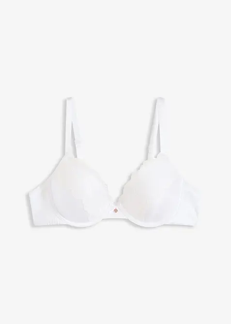 Soutien-gorge &agrave; coques satin et dentelle, bonprix