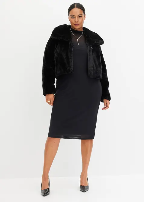 Robe en jersey avec empi&egrave;cement mesh, bonprix