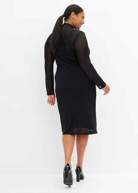 Robe en jersey avec empi&egrave;cement mesh, bonprix