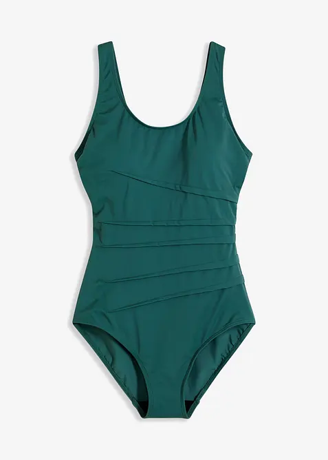 Maillot 1 pi&egrave;ce sculptant, maintien l&eacute;ger, avec plis d&eacute;coratifs, bonprix