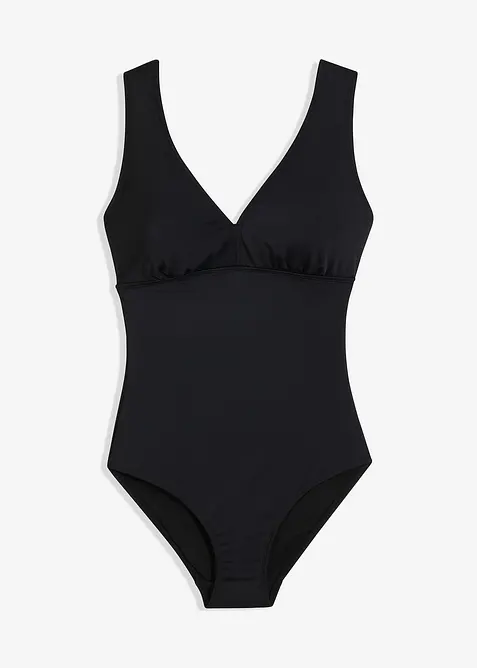 Maillot 1 pi&egrave;ce sculptant &agrave; col en V, maintien mod&eacute;r&eacute;, bonprix