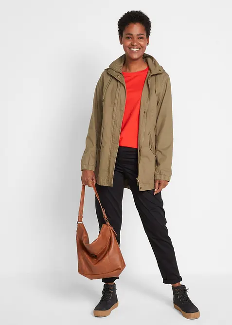 Lot de 5 T-shirts longs &agrave; col rond, manches longues, bonprix