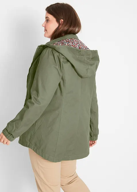 Parka de mi-saison en coton avec capuche imprim&eacute;e, bonprix