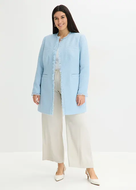 Blazer long en maille boucl&eacute;e, bonprix