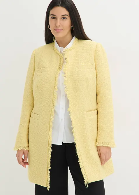 Blazer long en maille boucl&eacute;e, bonprix