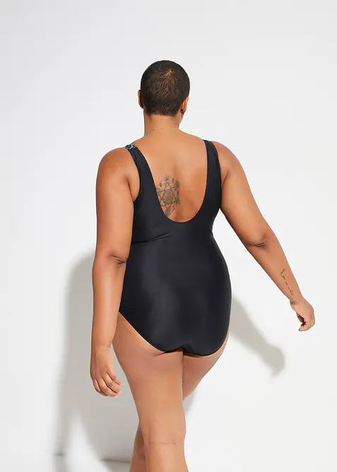 Maillot 1 pi&egrave;ce sculptant &agrave; encolure carr&eacute;e, maintien mod&eacute;r&eacute;, bonprix