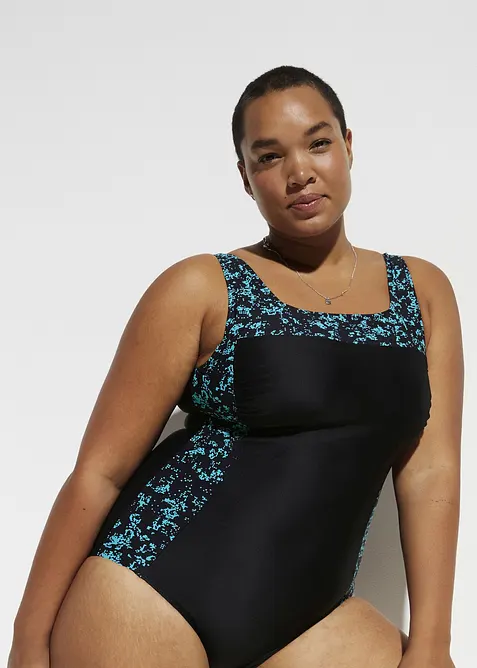 Maillot 1 pi&egrave;ce sculptant &agrave; encolure carr&eacute;e, maintien mod&eacute;r&eacute;, bonprix