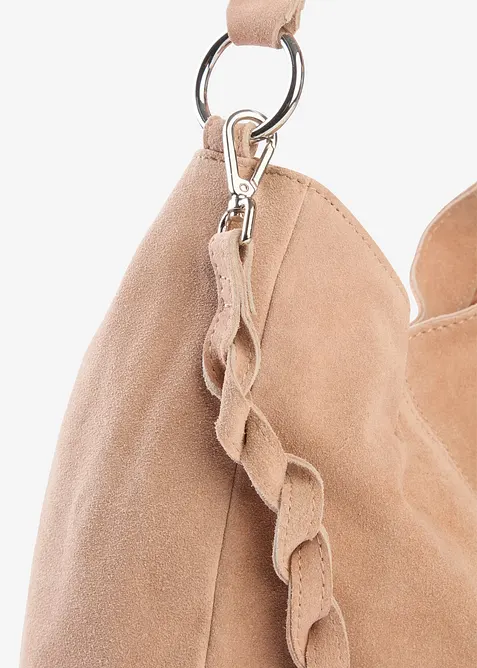 Sac en cuir velours avec sangle d&eacute;corative, bonprix