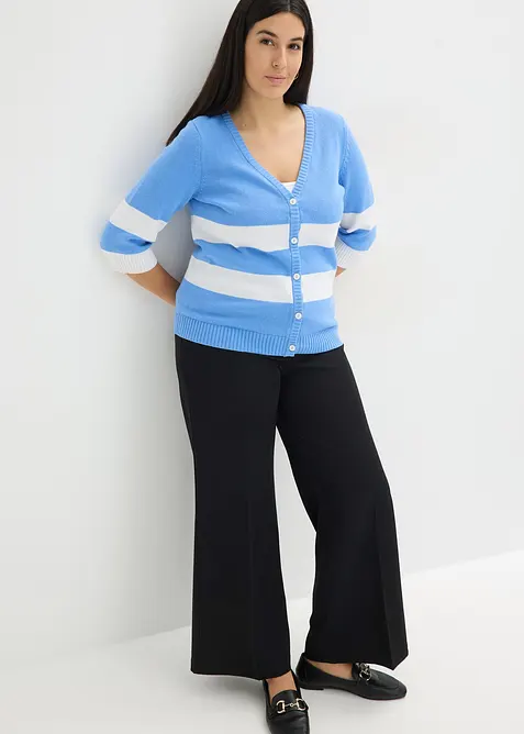 Gilet ray&eacute; en maille de coton, bonprix