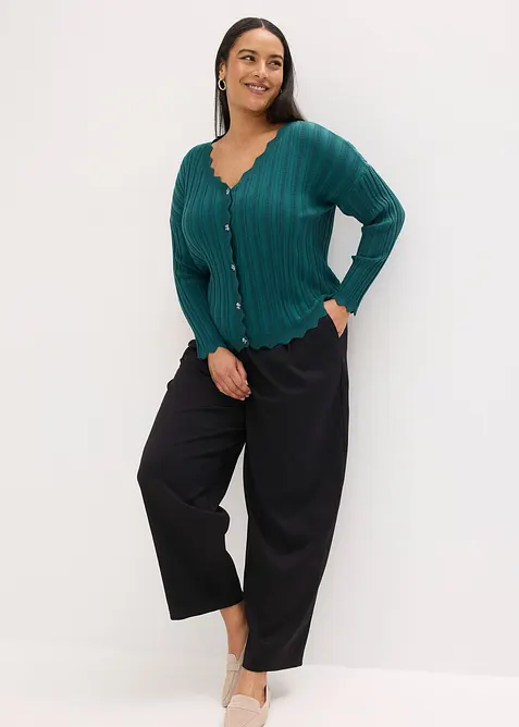 Gilet court en maille ajour&eacute;e, bonprix