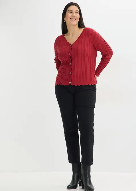 Gilet court en maille ajour&eacute;e, bonprix