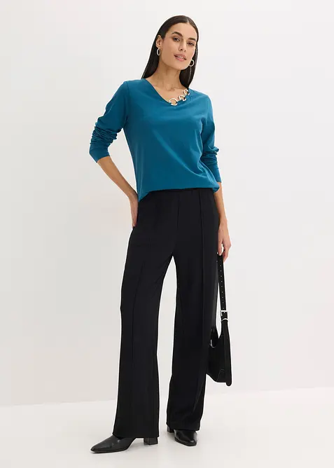 T-shirt manches longues d&eacute;tails &oelig;illets, bonprix