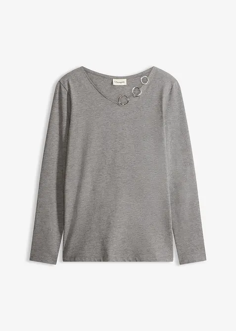 T-shirt manches longues d&eacute;tails &oelig;illets, bonprix