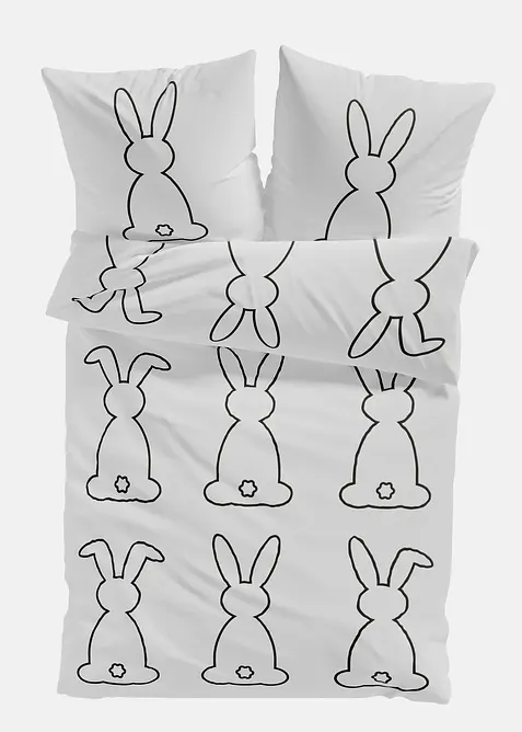 Parure de lit en coton m&eacute;lang&eacute;, bonprix