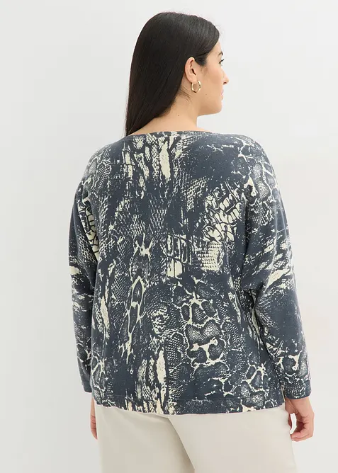 Pull manches chauve-souris &agrave; imprim&eacute; python, bonprix