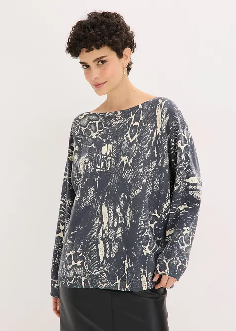 Pull manches chauve-souris &agrave; imprim&eacute; python, bonprix