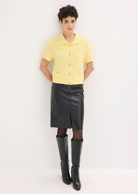 Gilet en maille &agrave; boutons d&eacute;coratifs, bonprix