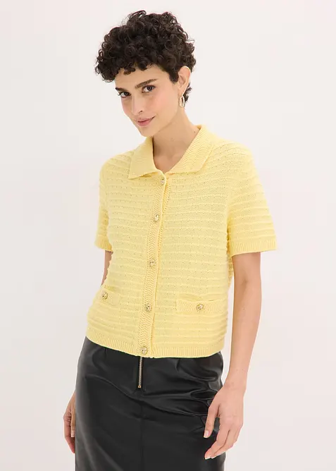 Gilet en maille &agrave; boutons d&eacute;coratifs, bonprix