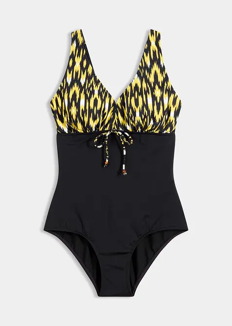 Maillot 1 pi&egrave;ce sculptant &agrave; bretelles larges, maintien mod&eacute;r&eacute;, bonprix