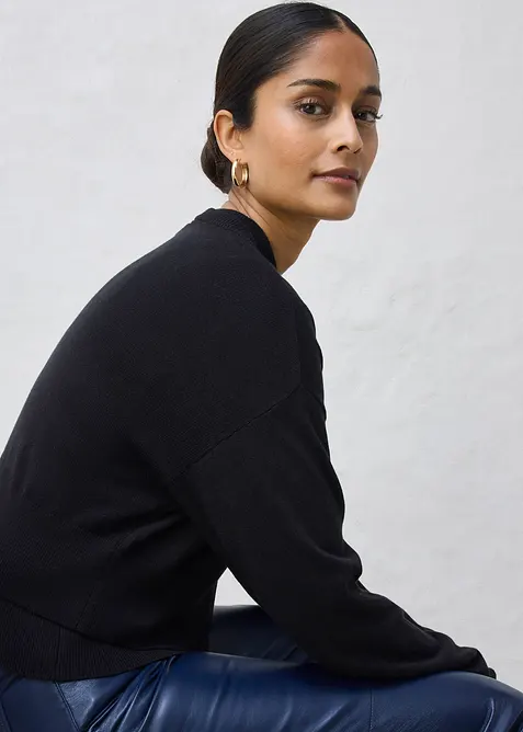 Gilet en maille coton et soie, bonprix