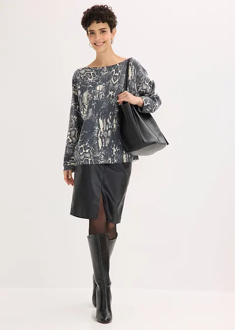 Pull manches chauve-souris &agrave; imprim&eacute; python, bonprix