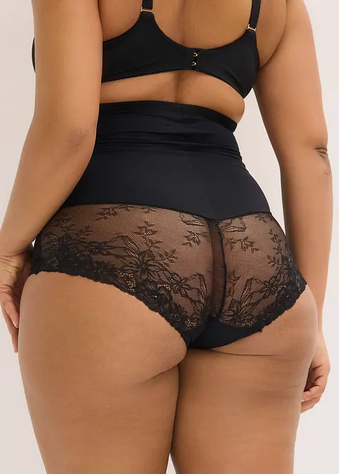 Culotte sculptante taille haute avec dentelle, maintien mod&eacute;r&eacute;, bonprix