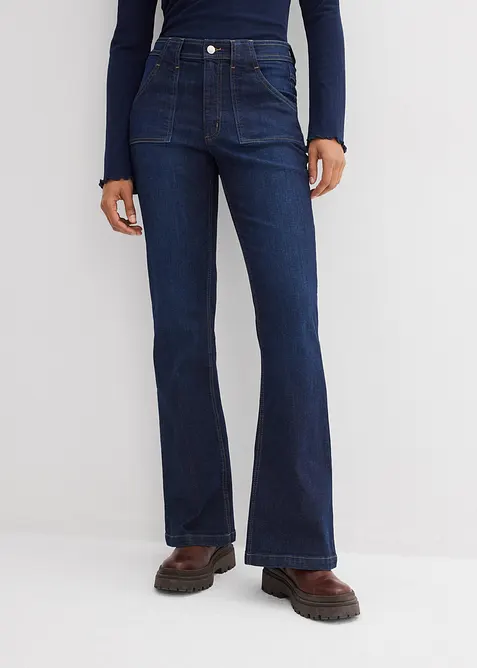 Jean flare taille haute, bonprix