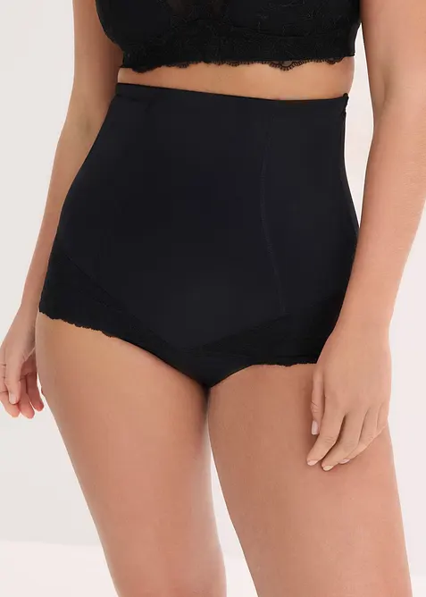 Culotte sculptante taille haute avec dentelle, maintien mod&eacute;r&eacute;, bonprix